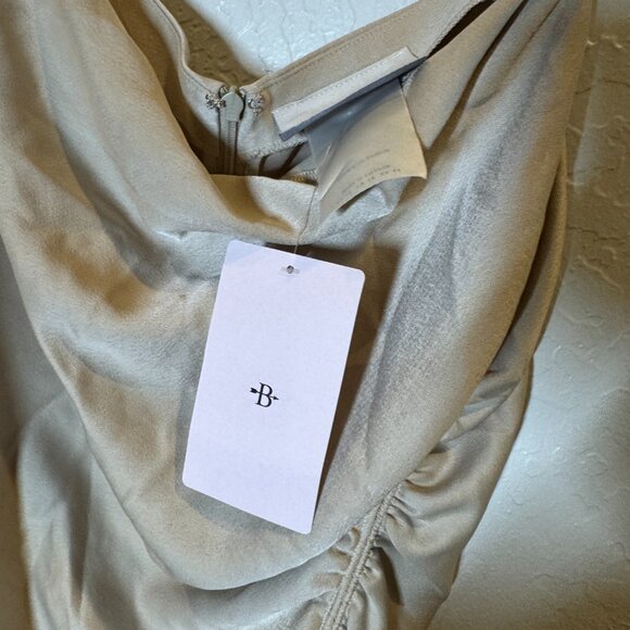 BHLDN Jennings Ruched Maxi Dress Size 14‎ NEW WITH TAG champagne - Picture 9 of 9